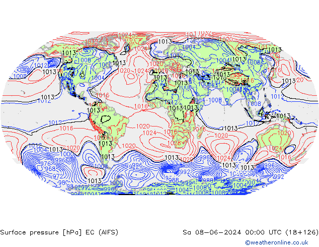 Surface pressure EC (AIFS) Sa 08.06.2024 00 UTC