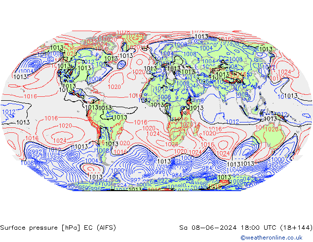 приземное давление EC (AIFS) сб 08.06.2024 18 UTC