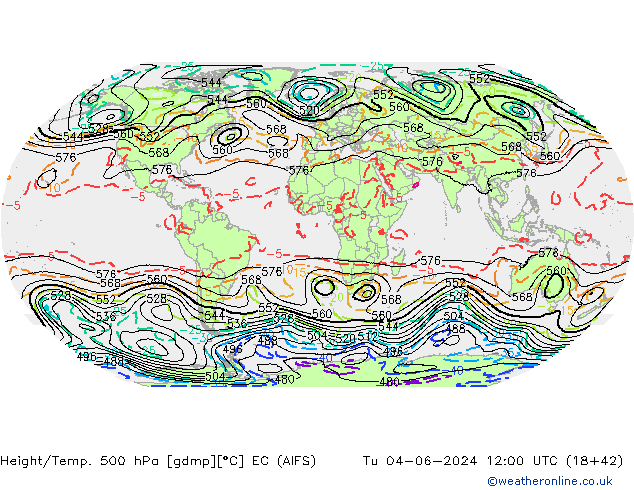 Hoogte/Temp. 500 hPa EC (AIFS) di 04.06.2024 12 UTC
