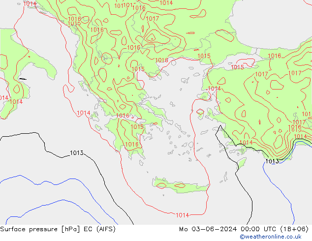 Surface pressure EC (AIFS) Mo 03.06.2024 00 UTC