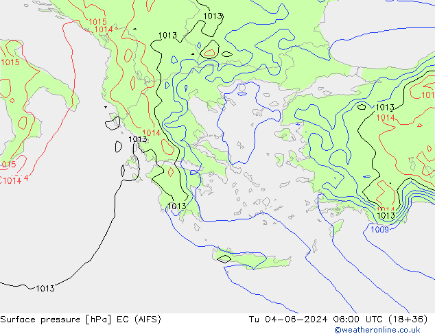 ciśnienie EC (AIFS) wto. 04.06.2024 06 UTC