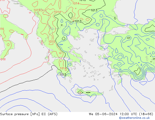Surface pressure EC (AIFS) We 05.06.2024 12 UTC