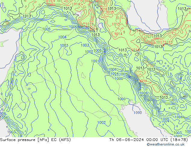 Surface pressure EC (AIFS) Th 06.06.2024 00 UTC