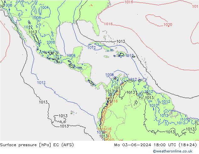 Presión superficial EC (AIFS) lun 03.06.2024 18 UTC