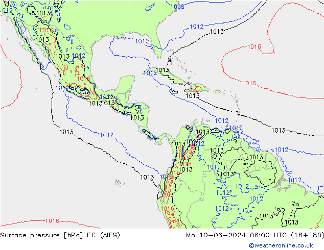 приземное давление EC (AIFS) пн 10.06.2024 06 UTC
