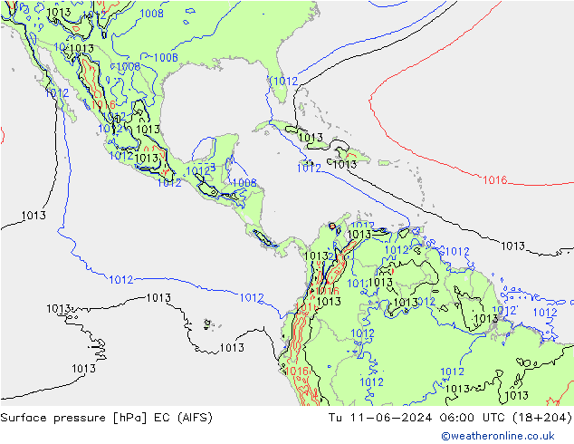 pressão do solo EC (AIFS) Ter 11.06.2024 06 UTC