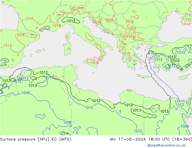 приземное давление EC (AIFS) пн 17.06.2024 18 UTC