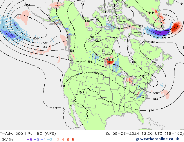 T-Adv. 500 hPa EC (AIFS) Dom 09.06.2024 12 UTC