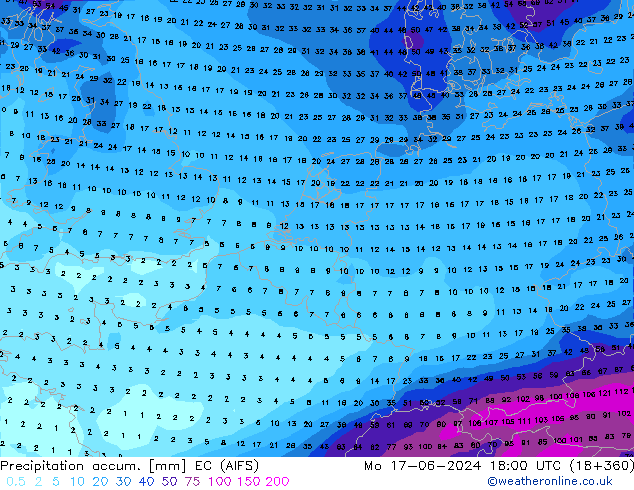 Nied. akkumuliert EC (AIFS) Mo 17.06.2024 18 UTC