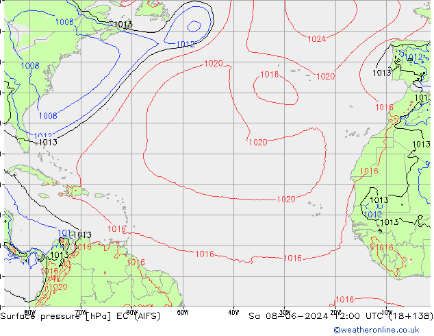 pression de l'air EC (AIFS) sam 08.06.2024 12 UTC