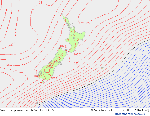Surface pressure EC (AIFS) Fr 07.06.2024 00 UTC