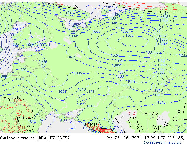 pressão do solo EC (AIFS) Qua 05.06.2024 12 UTC