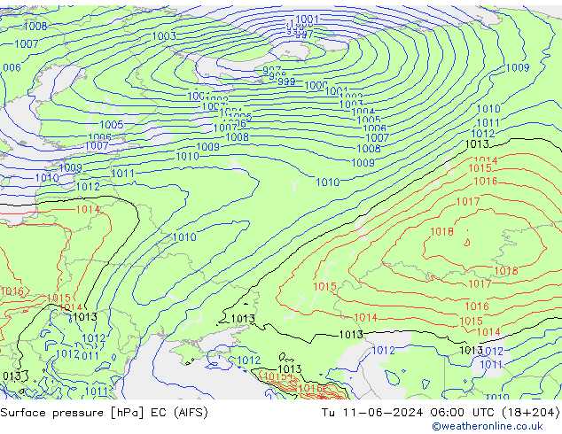 pressão do solo EC (AIFS) Ter 11.06.2024 06 UTC