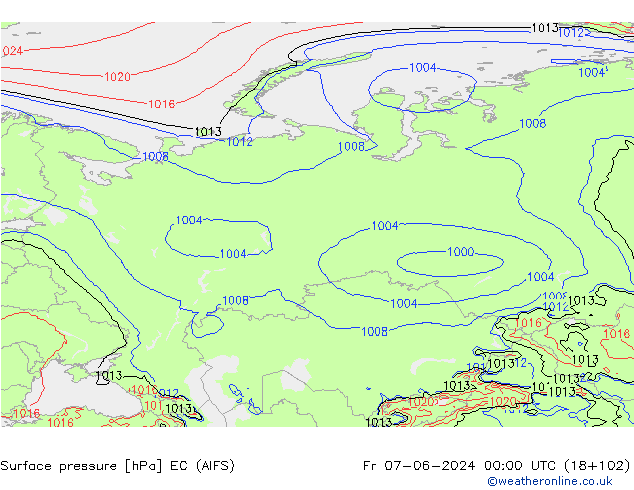 Luchtdruk (Grond) EC (AIFS) vr 07.06.2024 00 UTC