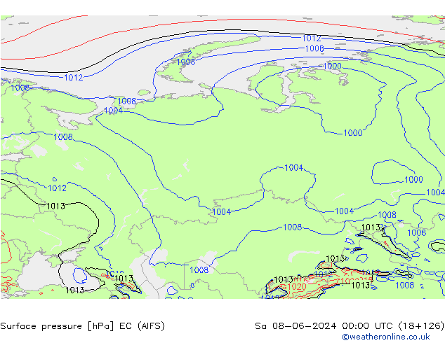 приземное давление EC (AIFS) сб 08.06.2024 00 UTC