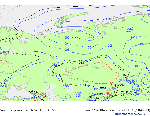 приземное давление EC (AIFS) ср 12.06.2024 06 UTC