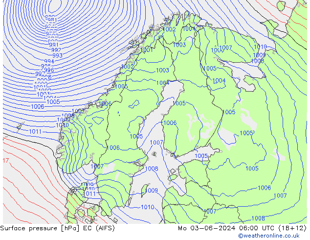 Luchtdruk (Grond) EC (AIFS) ma 03.06.2024 06 UTC