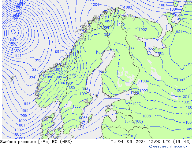 Bodendruck EC (AIFS) Di 04.06.2024 18 UTC