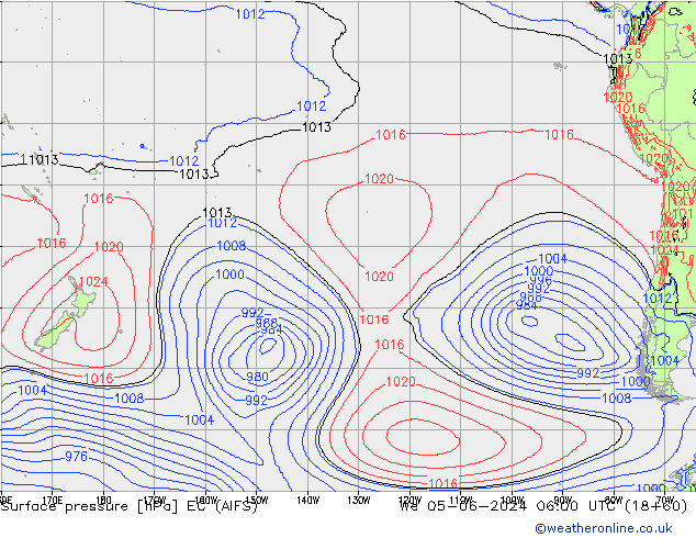 ciśnienie EC (AIFS) śro. 05.06.2024 06 UTC