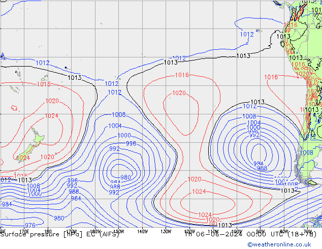 Pressione al suolo EC (AIFS) gio 06.06.2024 00 UTC