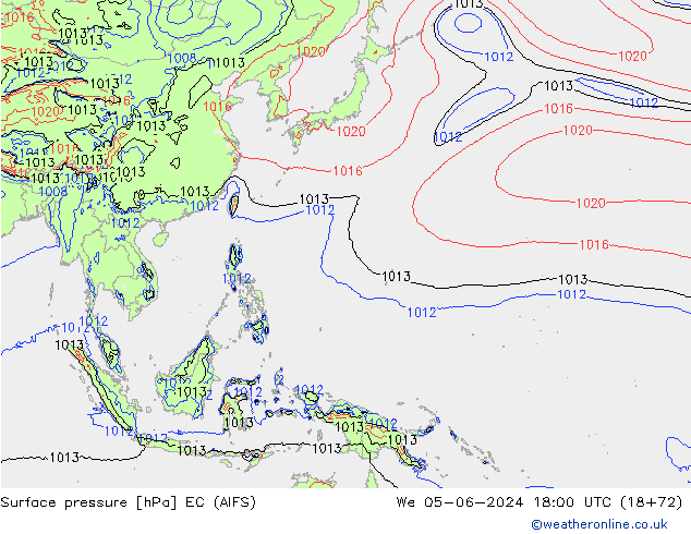 Luchtdruk (Grond) EC (AIFS) wo 05.06.2024 18 UTC