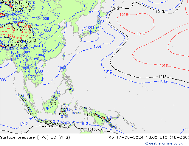 Luchtdruk (Grond) EC (AIFS) ma 17.06.2024 18 UTC