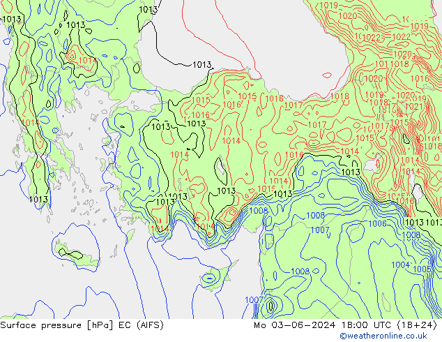 приземное давление EC (AIFS) пн 03.06.2024 18 UTC