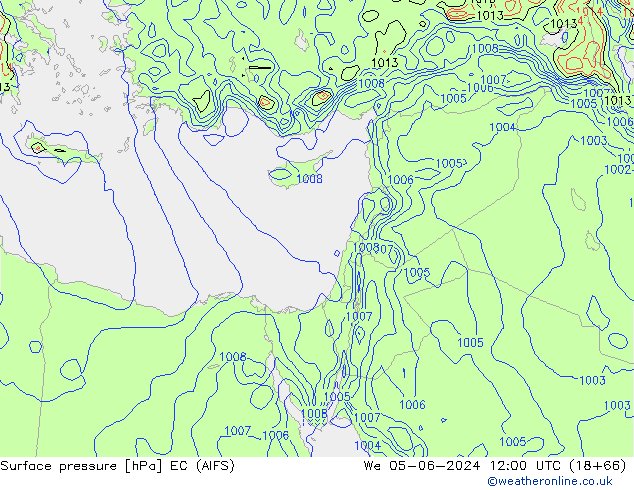 Luchtdruk (Grond) EC (AIFS) wo 05.06.2024 12 UTC