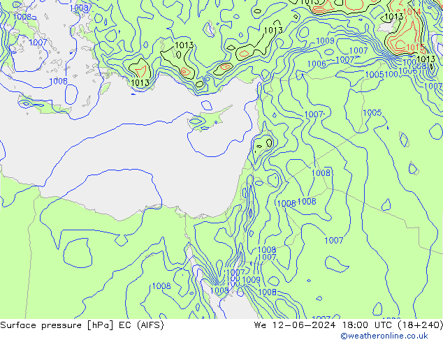 Surface pressure EC (AIFS) We 12.06.2024 18 UTC