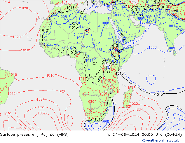 ciśnienie EC (AIFS) wto. 04.06.2024 00 UTC