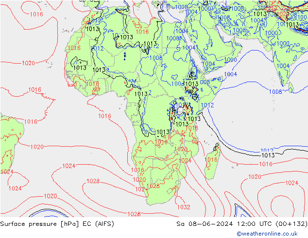 Pressione al suolo EC (AIFS) sab 08.06.2024 12 UTC