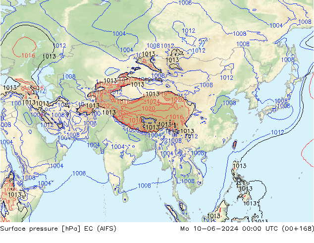ciśnienie EC (AIFS) pon. 10.06.2024 00 UTC