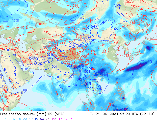 Precipitación acum. EC (AIFS) mar 04.06.2024 06 UTC