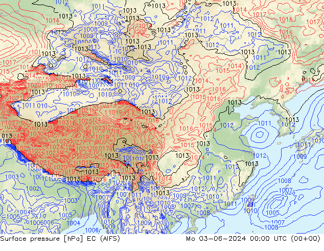 地面气压 EC (AIFS) 星期一 03.06.2024 00 UTC