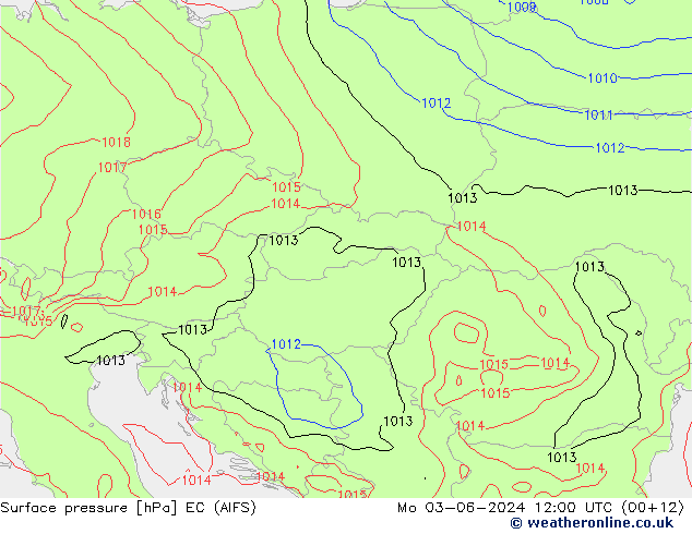 Presión superficial EC (AIFS) lun 03.06.2024 12 UTC