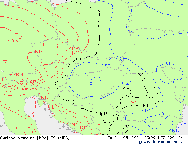 Surface pressure EC (AIFS) Tu 04.06.2024 00 UTC