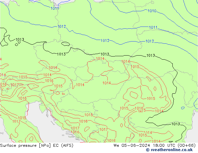 Pressione al suolo EC (AIFS) mer 05.06.2024 18 UTC