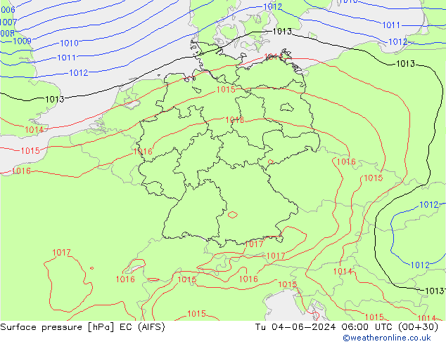 Bodendruck EC (AIFS) Di 04.06.2024 06 UTC