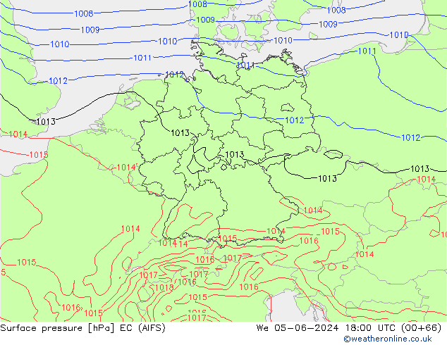 Luchtdruk (Grond) EC (AIFS) wo 05.06.2024 18 UTC