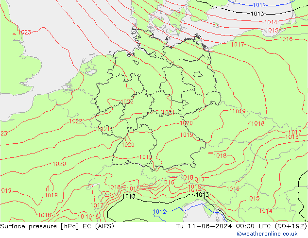 Luchtdruk (Grond) EC (AIFS) di 11.06.2024 00 UTC