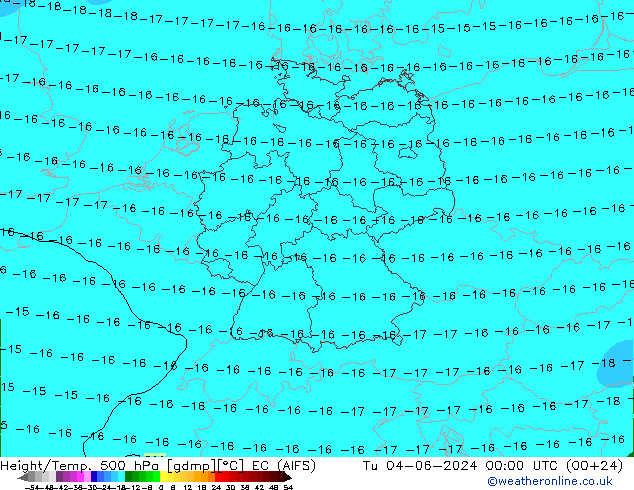 Height/Temp. 500 hPa EC (AIFS) Di 04.06.2024 00 UTC