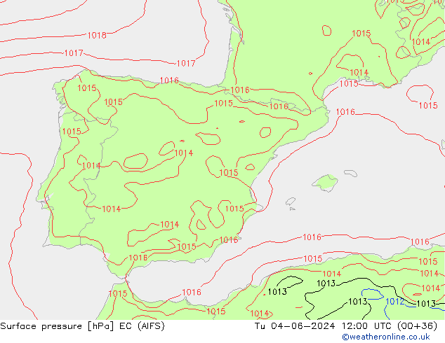 приземное давление EC (AIFS) вт 04.06.2024 12 UTC
