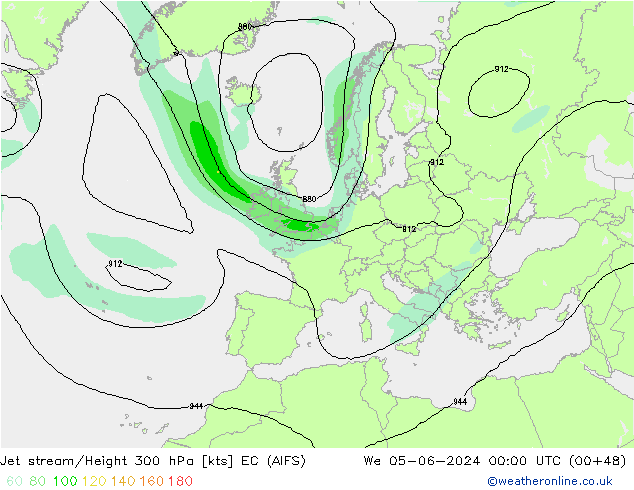 Courant-jet EC (AIFS) mer 05.06.2024 00 UTC