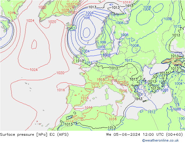 pressão do solo EC (AIFS) Qua 05.06.2024 12 UTC