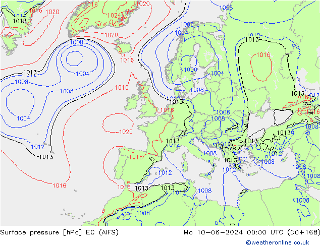 pressão do solo EC (AIFS) Seg 10.06.2024 00 UTC