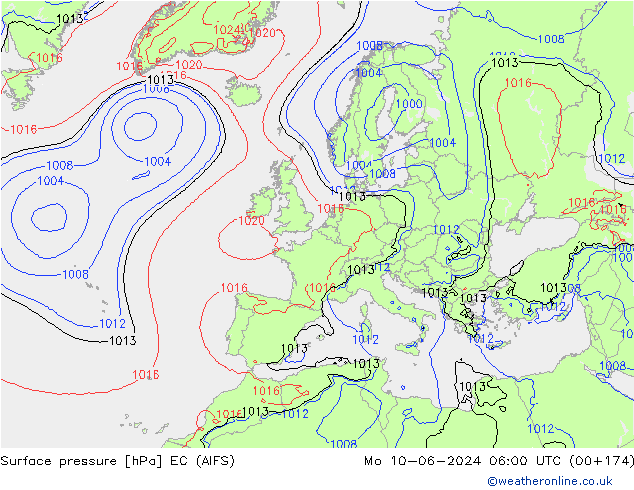 pression de l'air EC (AIFS) lun 10.06.2024 06 UTC