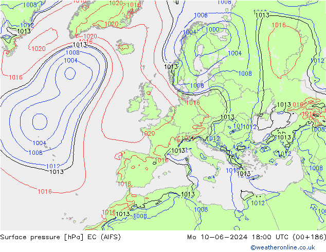 Bodendruck EC (AIFS) Mo 10.06.2024 18 UTC