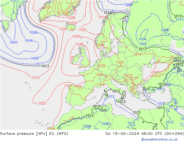 pression de l'air EC (AIFS) sam 15.06.2024 06 UTC