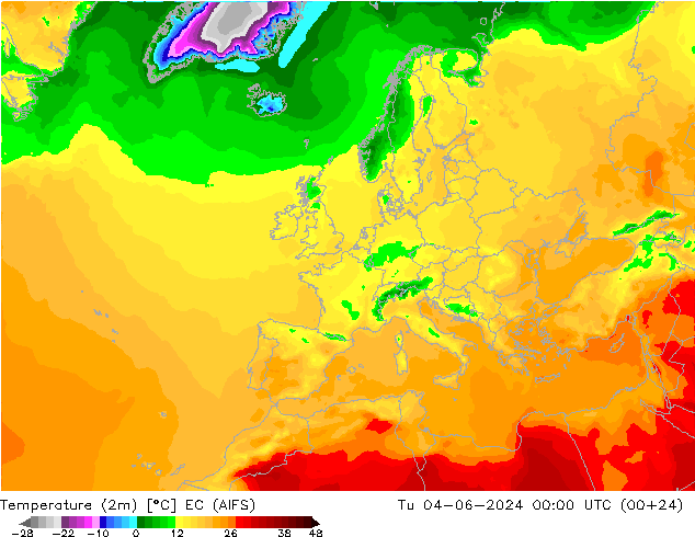 карта температуры EC (AIFS) вт 04.06.2024 00 UTC