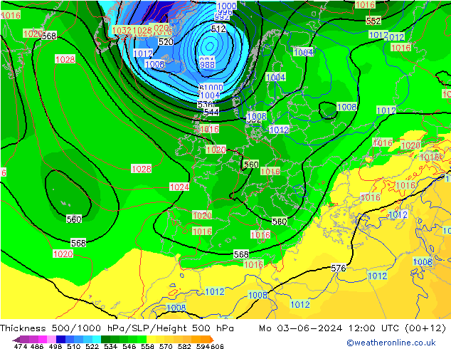 Thck 500-1000hPa EC (AIFS) Mo 03.06.2024 12 UTC